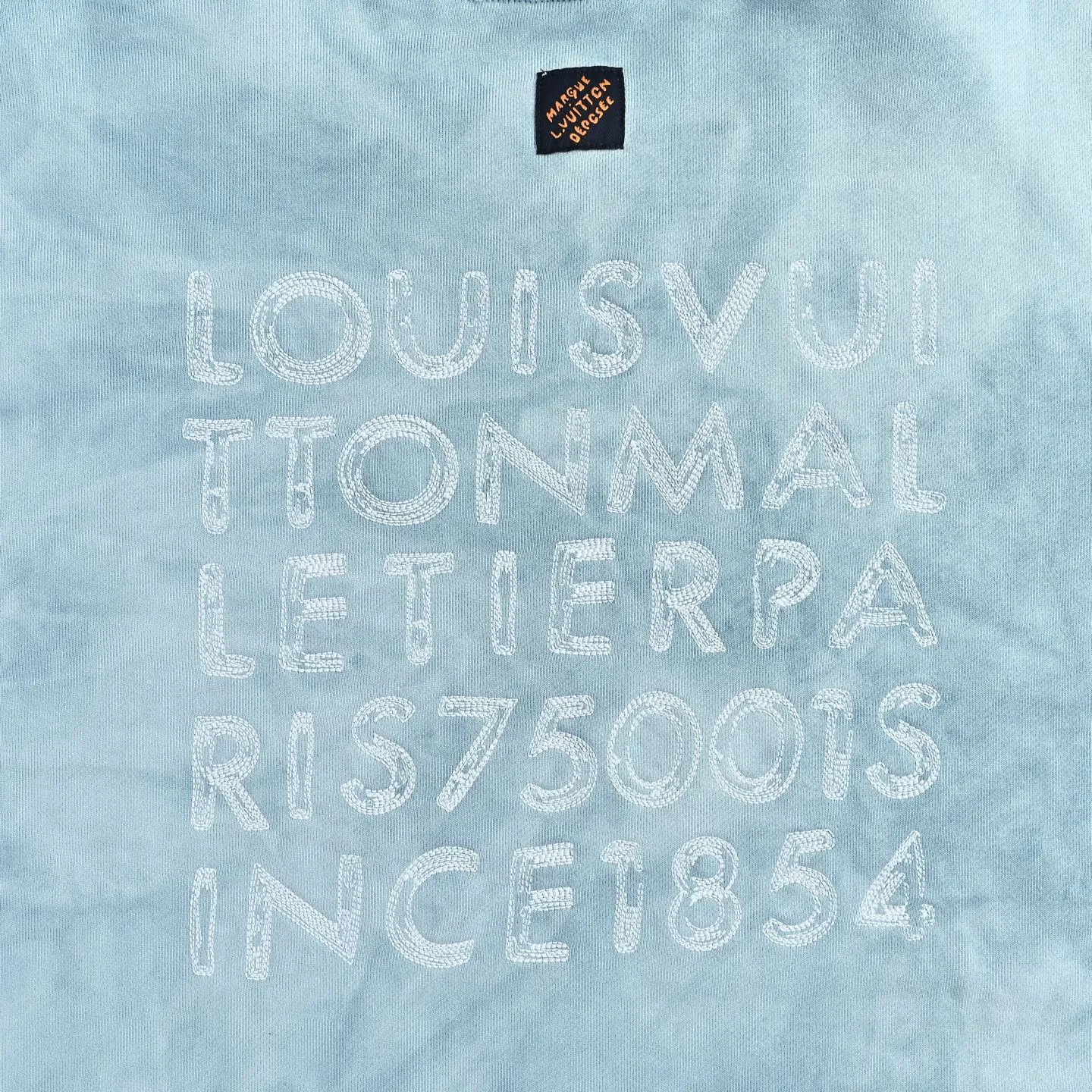 Louis Vuitton/Louis Vuitton letter-dyed embroidered crewneck sweatshirt